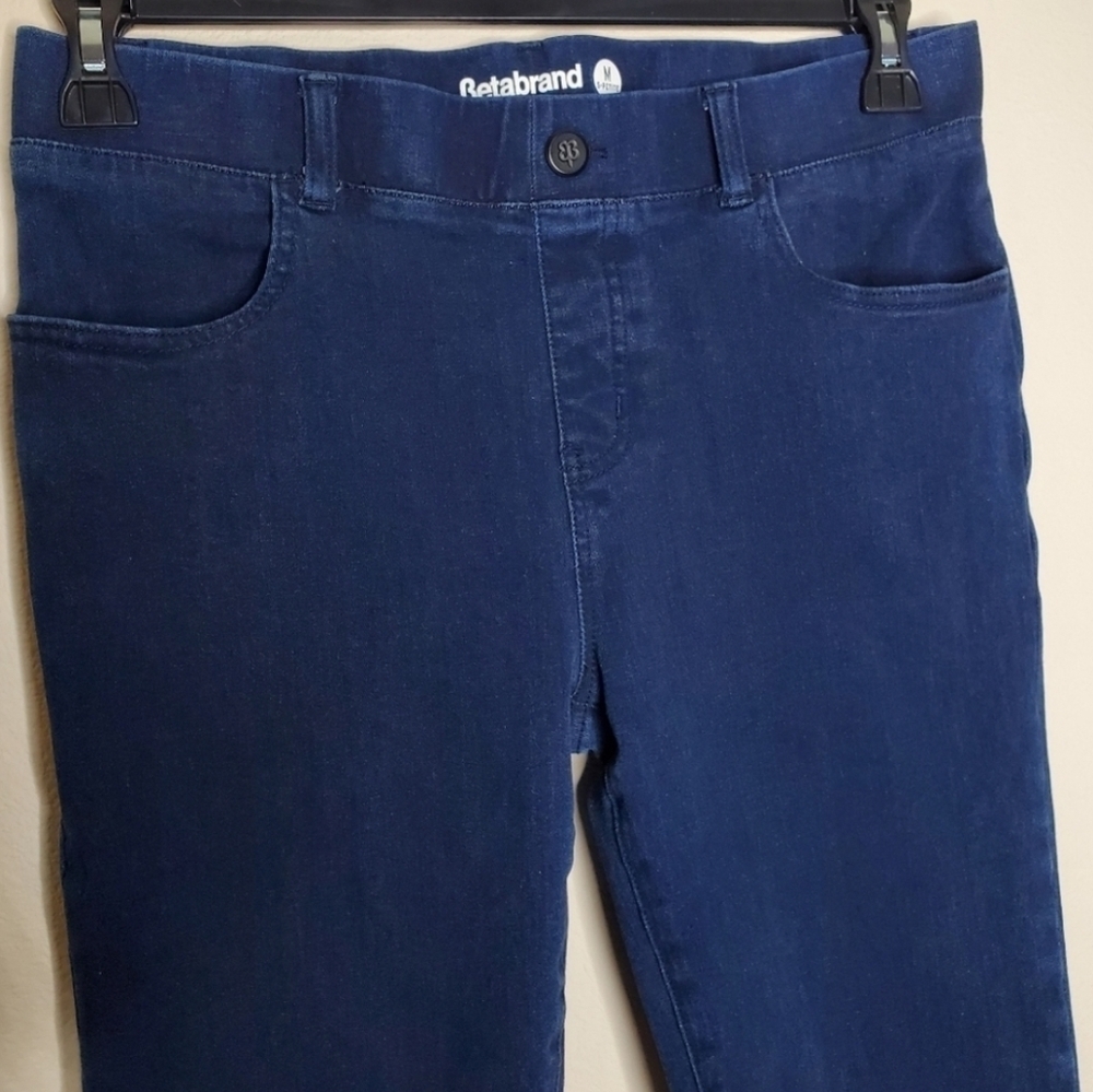 Betabrand Blue Four Pocket High Rise Denim Yoga Skinny Pants - Picture 6 of 11
